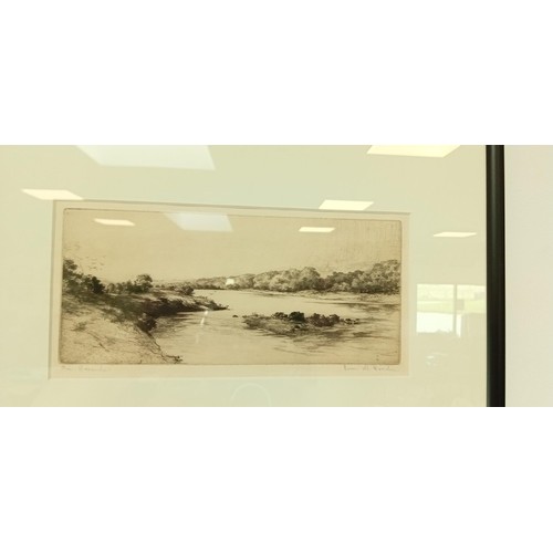 240 - 3 Etchings framed of lochs etc.