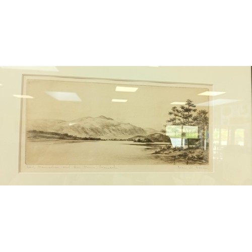 240 - 3 Etchings framed of lochs etc.