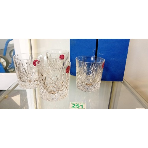 251 - 4 Whisky crystal glasses by Royal Albert