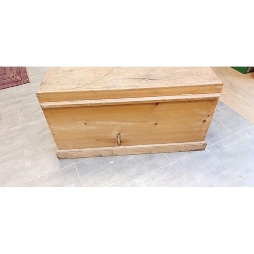 257 - Very large wooden kist with brass & iron handles 117 x 75 x 60cm approx.