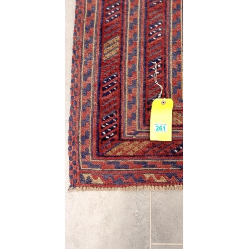 261 - Afghan Mushwani 100% wool rug 188 x 151cm approx.