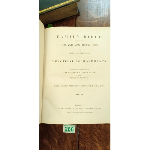 266 - Henry's Bible. 2 volumes with family history of Dunbar-Nasmith families written in front pages.  Com... 