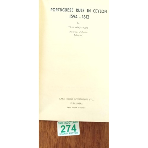 274 - Books relating to Ceylon:  Including 