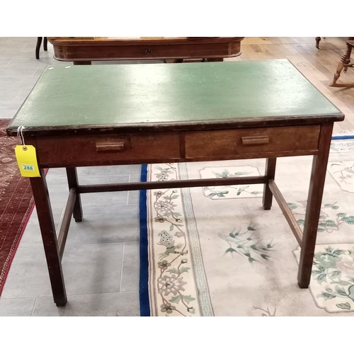 288 - Vintage library table with inlaid top 106 x 68 x 78cm approx.