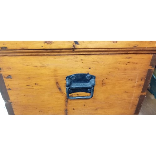 294 - Wooden kist with candle box 100 x 49 x 48cm approx.