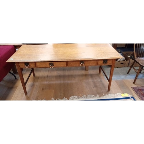 297 - Oak refectory table 182 x 75cm approx.  with 4 deep drawers