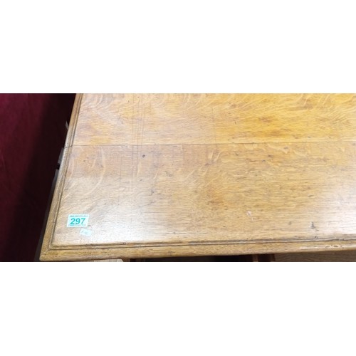 297 - Oak refectory table 182 x 75cm approx.  with 4 deep drawers