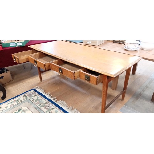 297 - Oak refectory table 182 x 75cm approx.  with 4 deep drawers