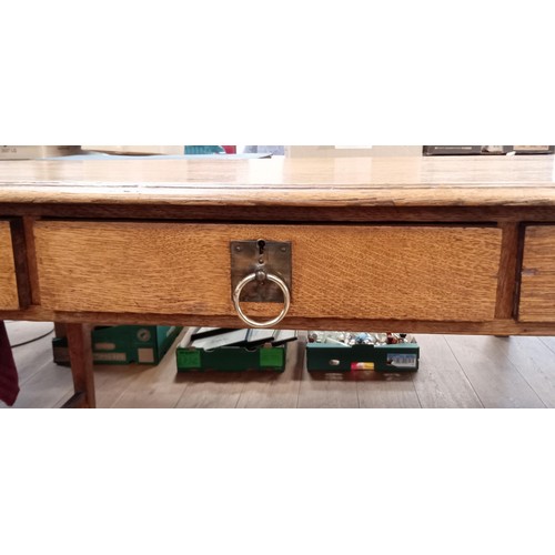 297 - Oak refectory table 182 x 75cm approx.  with 4 deep drawers