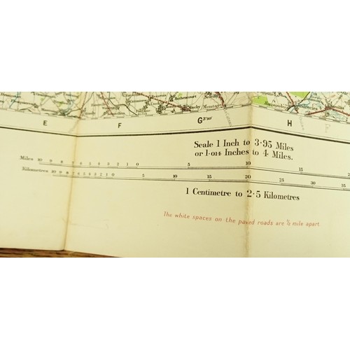 297C - Folding linen backed map of North West Europe.  Dated 1916, war office. Used by Courier in First Wor... 