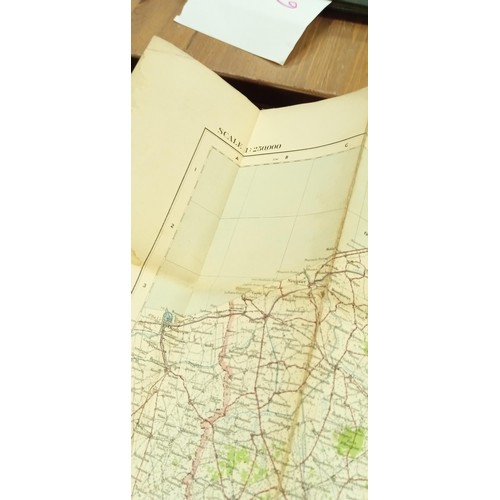 297C - Folding linen backed map of North West Europe.  Dated 1916, war office. Used by Courier in First Wor... 