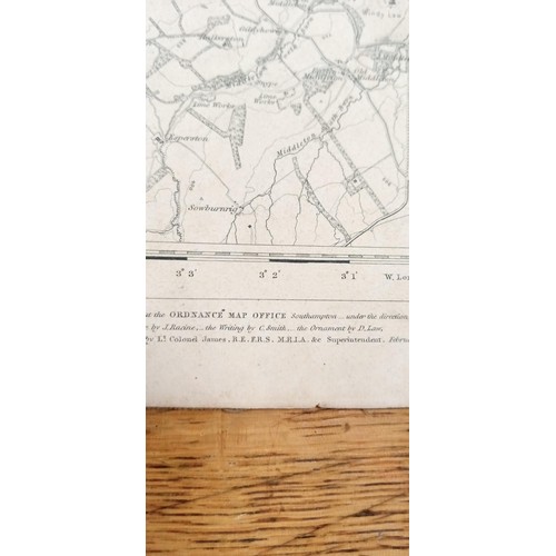 297D - Folding linen backed map of Edinburgh, dated 1877, from original ordnance survey map 1857.