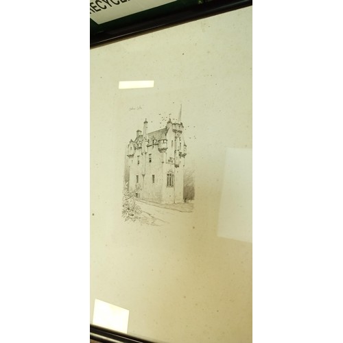 342 - 4 Etchings of castles