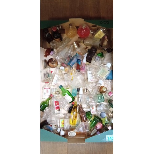 343 - Box lot of small collectable bottles