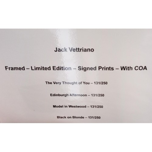 31 - Jack Vettriano OBE (Scottish born 1951) framed, limited edition signed set of 4 prints with COA of '... 