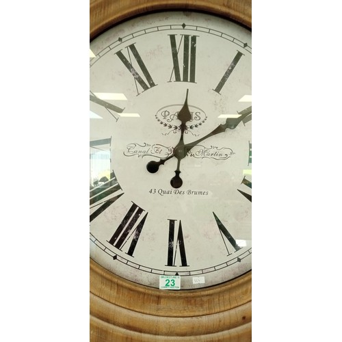 23 - Large vintage French styled battery clock