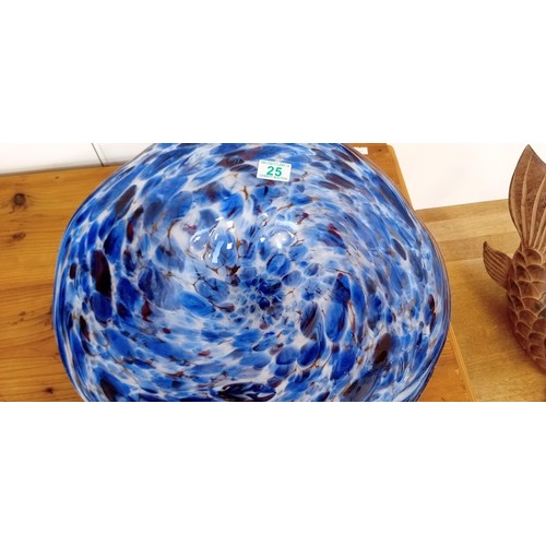 25 - Vintage hand blown glass bowl