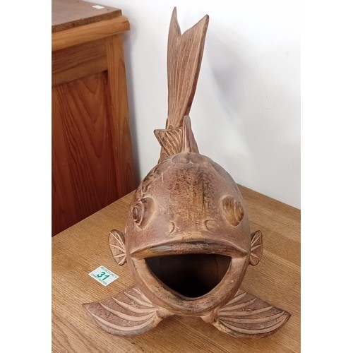 31 - Large terracotta carp fish