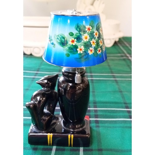 50 - Vintage miniature standard lamp with cat and book lighter