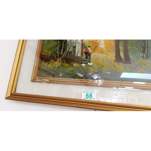 68 - Double framed glazed oil picture