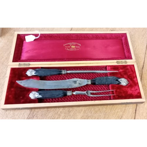 76 - Lockwood Brothers Sheffield steel carving set