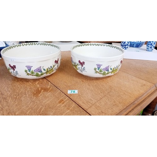 78 - 2 large Poole pottery fern down bowls