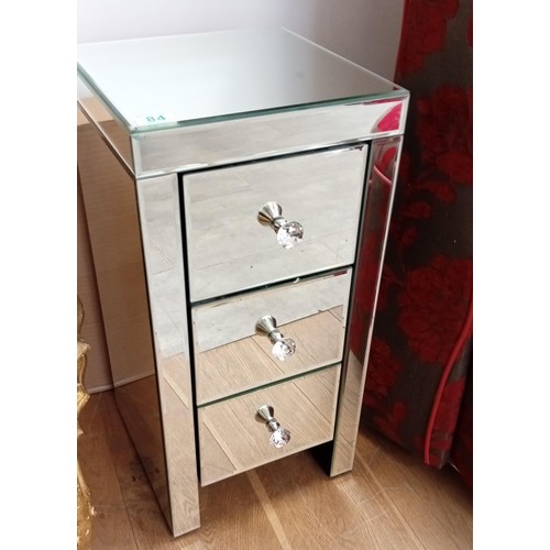 84 - Small mirrored 3 drawer