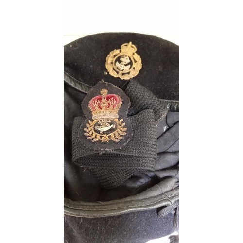 123 - Military buttons, plus military hat and band