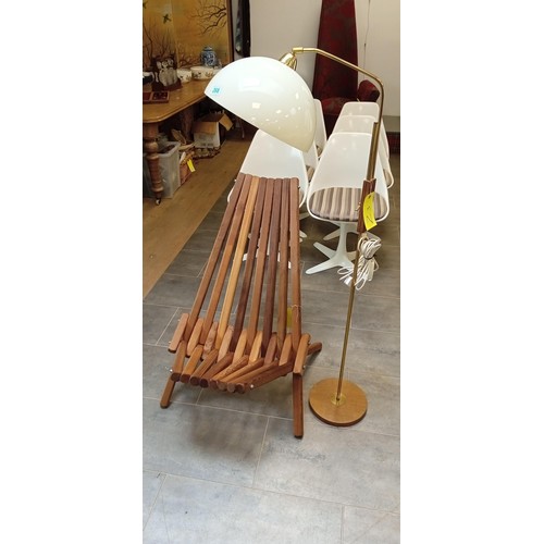 268 - Vintage adjustable reading lamp with outside chair