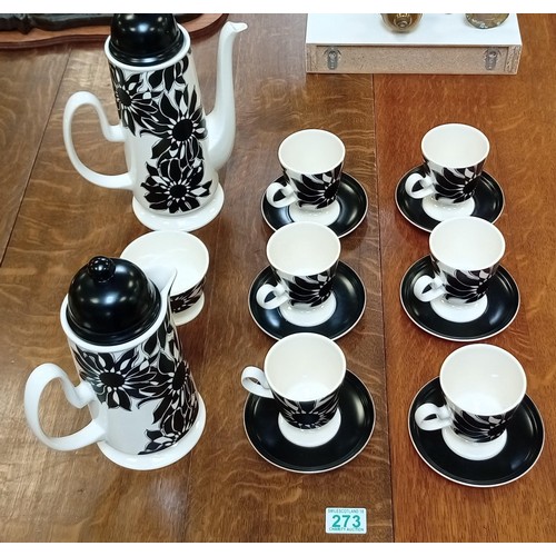 273 - Carltonware 1960's Java Flower coffee set appears unused