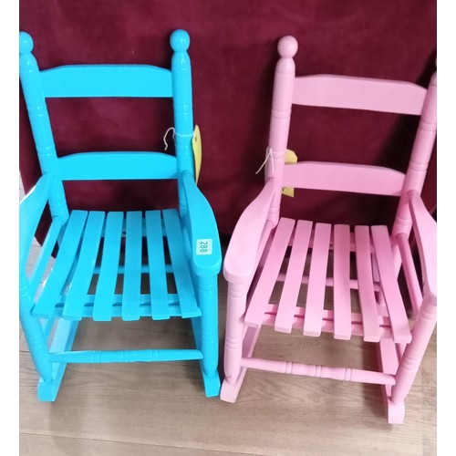 288 - Pair of childrens rocking chairs (blue & pink)