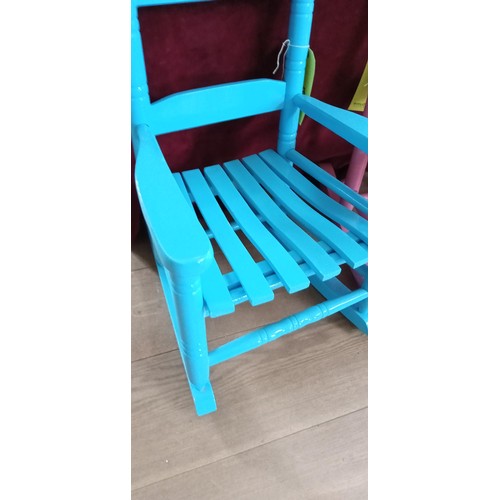 288 - Pair of childrens rocking chairs (blue & pink)