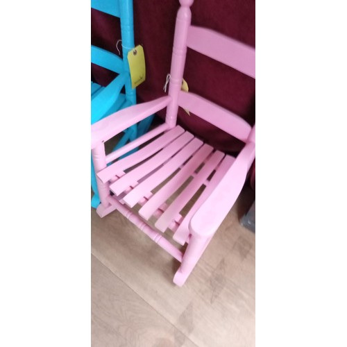 288 - Pair of childrens rocking chairs (blue & pink)