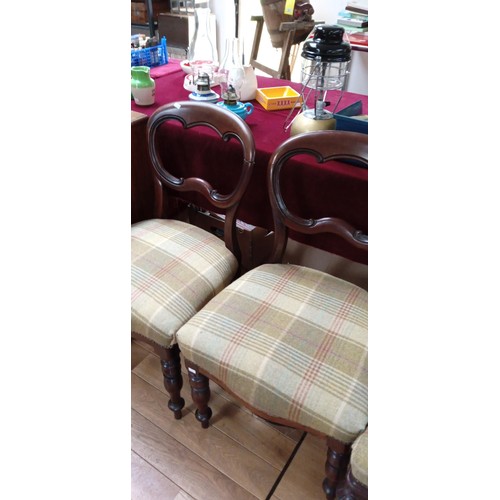 293 - 4 balloon back style chairs (3 same & 1 different)