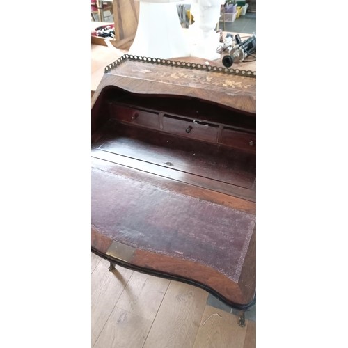 297 - French style bureau with marquetry inlay