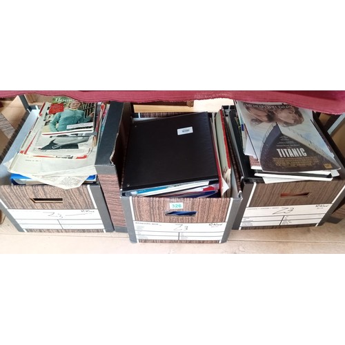 326 - 3 Boxes of sheet music etc