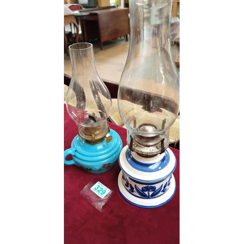 329 - 2 Vintage oil lamps