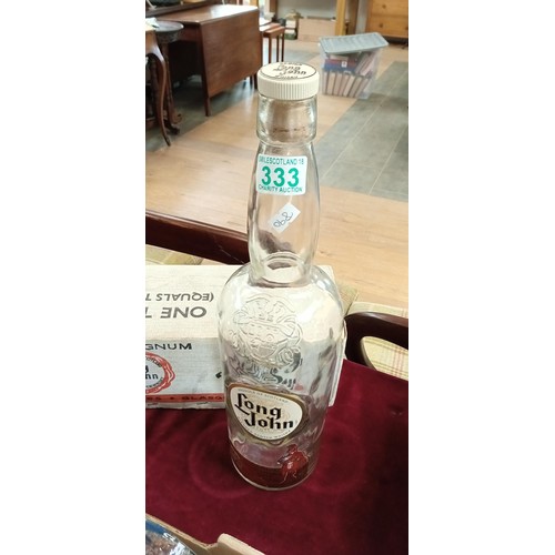 333 - Vintage large Long John whisky bottle and box