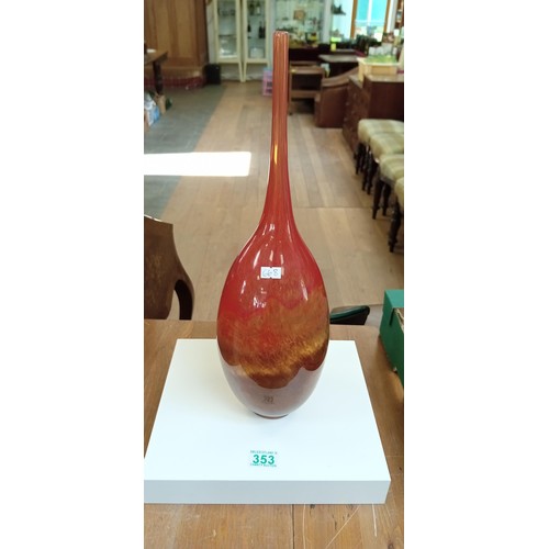 353 - Tall art glass vase of good age