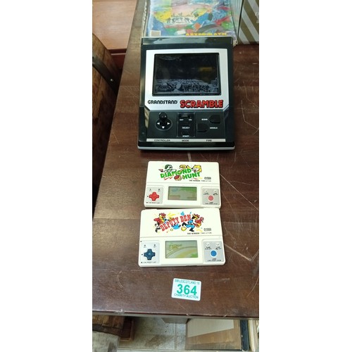 364 - Grandstands Scramble plus Diamond Hunt and Deputy Den Tri screen Vtech games