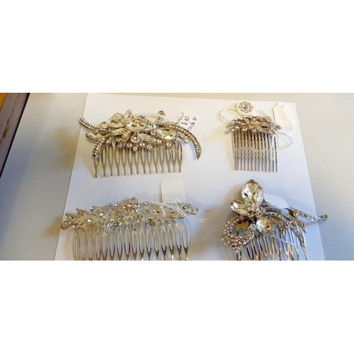 20 - Selection of hair slides plus a brooch