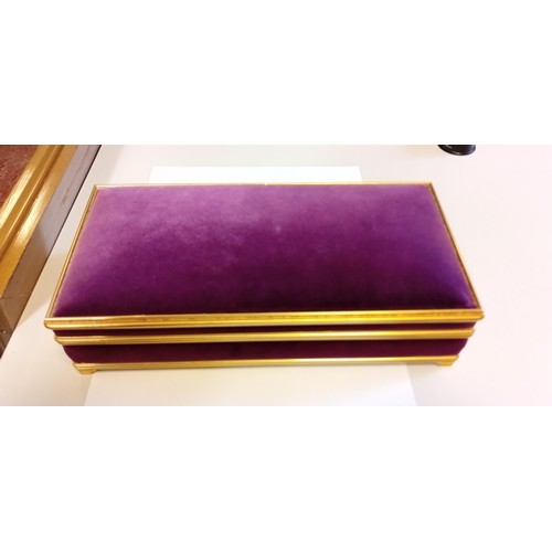 21 - Velvet jewellery box with what appears to be costume/ fashion jewellery