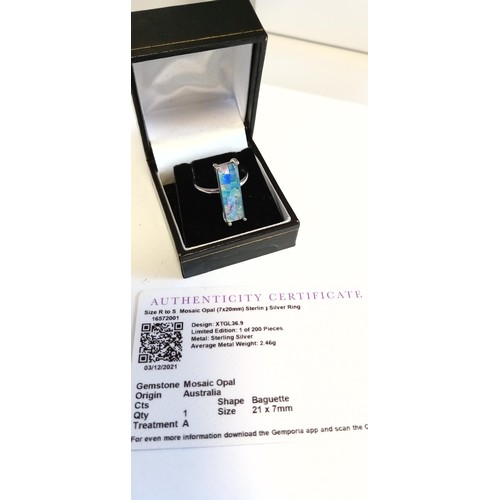 30 - Limited edition Australian mosaic opal ring with certificate