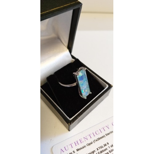 30 - Limited edition Australian mosaic opal ring with certificate