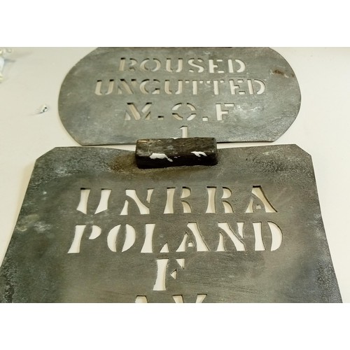 45 - 2 x 1920's fishing box stencils from North East of Scotland for exporting fish see photos