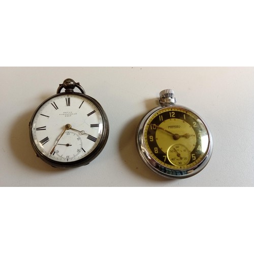 73 - Silver hallmarked pocket watch by  Bevan Birkenhead 4467 plus Ingersoll Triumph pocket watch