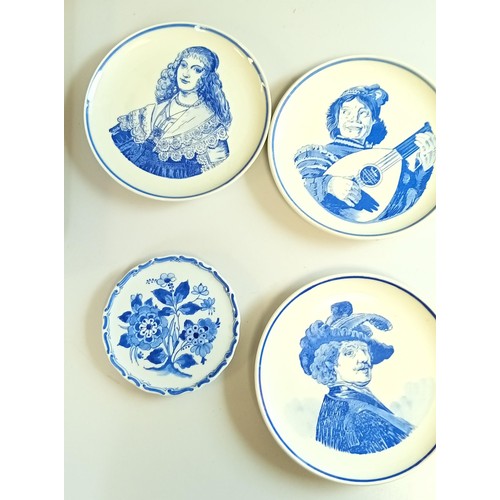 76 - Delfts Blauw Royal G handpainted plates plus one other