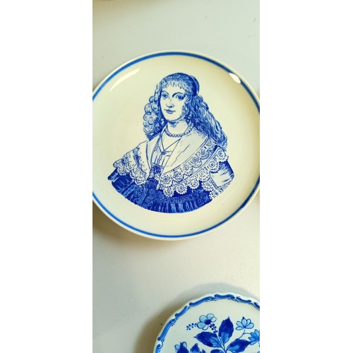 76 - Delfts Blauw Royal G handpainted plates plus one other