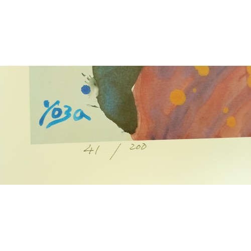 82 - Eishen Yoza collection of 6 untitled limited edition signed 41/200 lithographic prints never been on... 