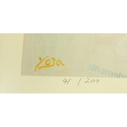 82 - Eishen Yoza collection of 6 untitled limited edition signed 41/200 lithographic prints never been on... 